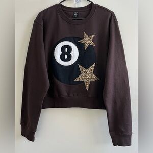 🫟 Chic Brown Star Graphic Women's Sweater Size:XL